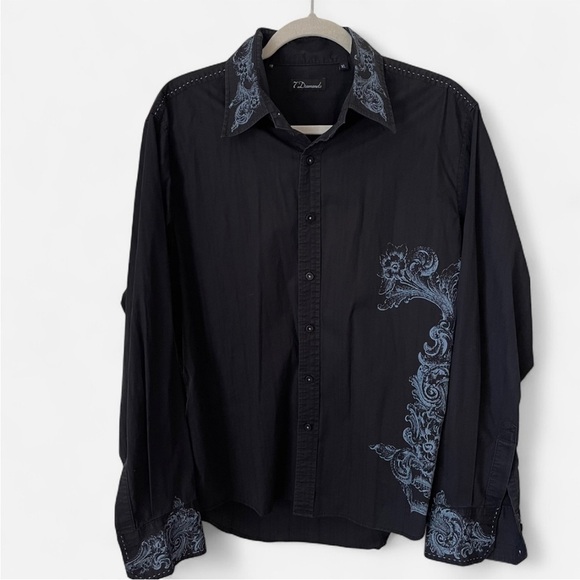 7 Diamonds Long Sleeve Floral Graphic Button Down Shirt in Men’s XL - Picture 1 of 3